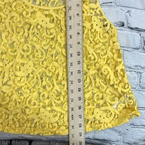 Forever 21 Y2K Lace Crop Yellow Top Floral design Medium thumbnail 11