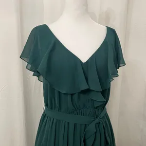 NWT JJ's House Chiffon Bridesmaid Dress Cascading Ruffles Sz 6 Dark Green 206476 thumbnail 4