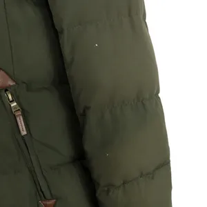 Ralph Lauren Women's Olive Green Long Puffer Coat Fur Hood Medium Down Filled thumbnail 6
