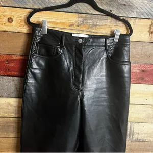 Aritzia‎ Wilfred The Melina Pant Black Vegan Leather Pants Size 8 thumbnail 4