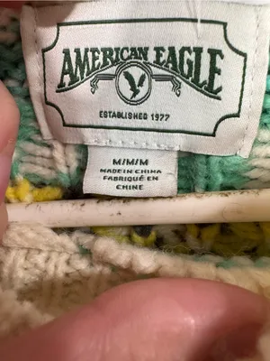 American Eagle Fair Isle Mint Green Sweater thumbnail 4