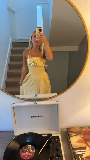 Sunbeam Kiss Foldover Floral Bust Maxi Dress Butter thumbnail 4