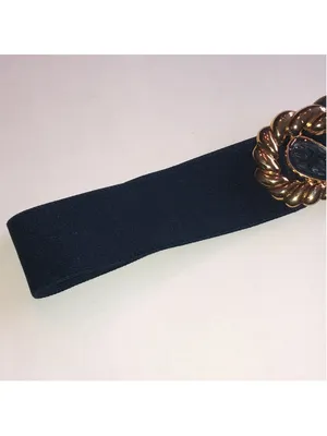 Day Lor Vintage Gold and Dark Blue Decorative Elastic Waist Belt thumbnail 2