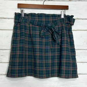 American Eagle Green Plaid Mini Skirt Size Large thumbnail 2