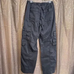 Abercrombie & Fitch Gray Charcoal Baggy Cargo Pull‎ On Pants Small Long Length thumbnail 2