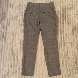 Banana Republic Glen Plaid Wool Blend‎ Ankle Zipper Trousers Black White 0 thumbnail 7
