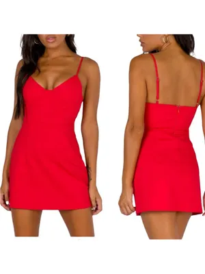 PRINCESS POLLY Red Novella mini dress CLUB Y2K 6 thumbnail 2