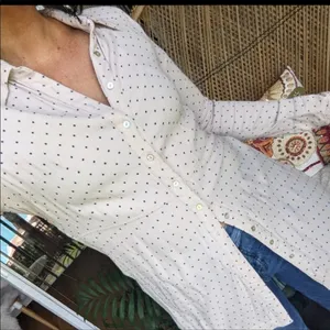 Free People Tunic Dress This Town Buttondown Dress Pink Polka Dot Small thumbnail 7