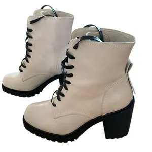 ARTISAN CRAFTED BY ZIGI Semi High Lace-Up Boots - Cream Leather, size 8, NWOT thumbnail 2