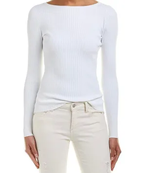 Vince White Rib Long Sleeve Top thumbnail 1
