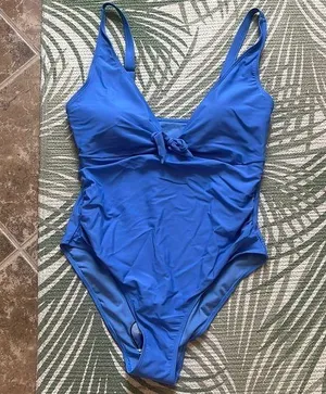 NWT Nicole Miller Blue One Piece Swimsuit Swimwear thumbnail 1