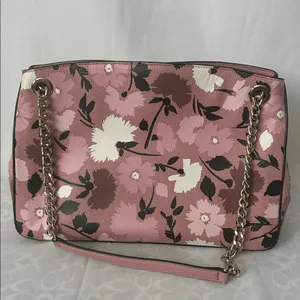 Kate Spade NY Briar Lane Gala Pink/Cream Floral Leather Shoulder Bag Purse 🌸🌸 thumbnail 2