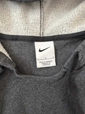 Nike Dri-Fit Ribbed Cotton Fleece Lounge Cropped Training Hoodie size large thumbnail 8