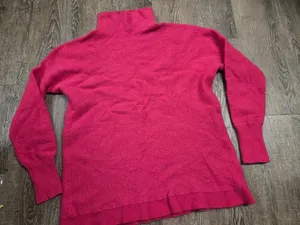Free People Ottoman Slouchy Tunic Size M 100% cashmere Bright Pink Sweater thumbnail 2
