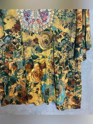 Soft Surroundings XL Floral Embroidered V-Neck‎ Tunic Top Hippie Boho thumbnail 3