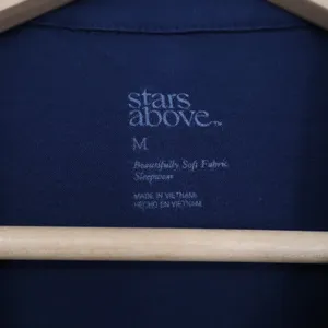 Stars Above Navy Blue Beautifully Soft Pajama Set Short Sleeve Shorts Medium thumbnail 2