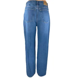 Madewell Women's Blue High Waisted Straight Wide Leg Denim Jeans Pants Size 25 thumbnail 3