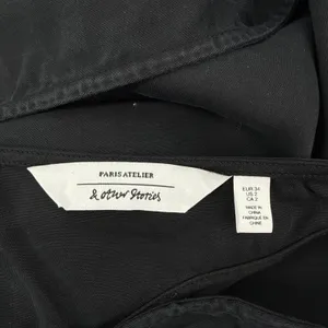 & Other Stories Paris‎ Atelier Black Lyocell Surplice Front Midi Dress Size 2 thumbnail 7