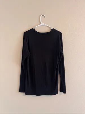 Eddie Bauer Black V-Neck Button Front Cardigan thumbnail 3