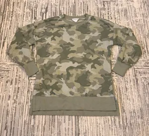 NEW Olive & Oak women's size small green camo fleece lined sweatshirt thumbnail 1