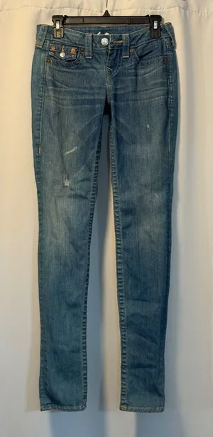 TRUE RELIGION Women's “Jodie” - Buddha Label - Blue Skinny Jeans, Size 26 thumbnail 1