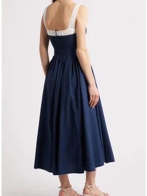 Moon River Colorblock Cotton Midi Dress, M thumbnail 5