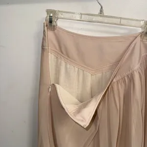 NWT $88 Anthropologie x Odille Pink Chiffon Lined V-Shaped Yoke Waist Skirt 4 thumbnail 3