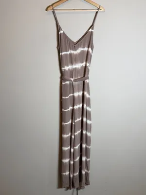 American Eagle Tie Dye Wide Leg Jumpsuit Women's Large Brown Flowy Boho Festival thumbnail 10