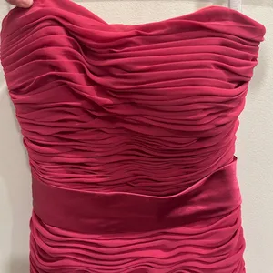 VTG Y2K Bill Levkoff Pink Chiffon Pintuck Strapless Mini Dress Party Hoco XXS XS thumbnail 7