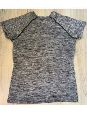 Under armour semi fitter heat gear grey black short sleeve shirt top thumbnail 2