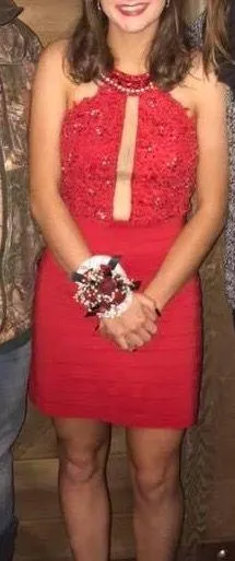 Sherri Hill Red Homecoming Dress thumbnail 2