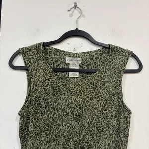 White Stag Green Animal Print Sleeveless Dress Size 18 Plus Y2K Leopard Tank thumbnail 2