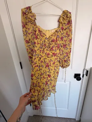 For Love & Lemons Beaumont Cinched Ruffle Mini Dress thumbnail 8