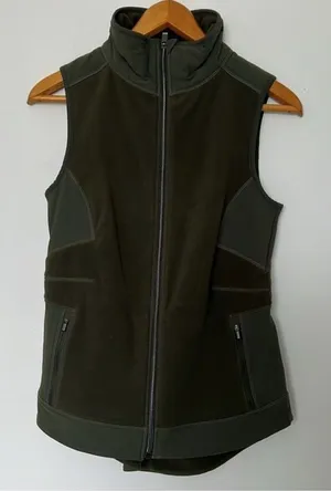 Athleta Vest Womens Small Green Outlander Fleece Zip Up‎ thumbnail 1