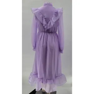 Shein‎ Prairie Dress Womens XS Lavender Cottage Flowy Lined Victorian Coquette thumbnail 3