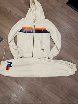Aviator Nation Logo Sweatpants - Vintage White- Small thumbnail 6