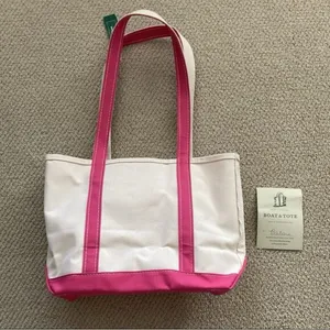 NEW L. L. Bean Boat and Tote Medium Shoulder Bag Long Handles Peony Pink NWT thumbnail 8