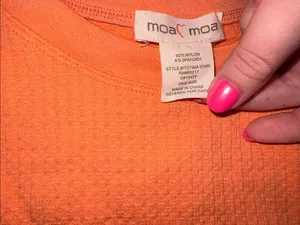 Moa Moa Bright Orange Sleeveless Tank Top thumbnail 3