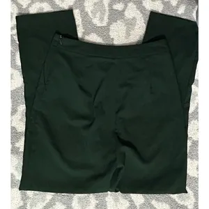 Lulus Kick It Forest Green High-Waisted Trouser Pants Side Zip‎ Career Stretch thumbnail 2