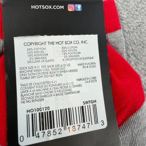 HOTSOX Women's Texas Map Cowboy Hat Crew Socks Grey Red Sock Size 9-11 thumbnail 3