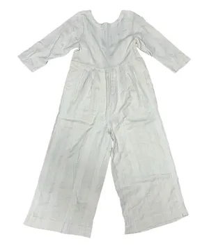 Free People Shiloh Cotton & Linen Jumpsuit‎ Summer Khaki Women's Size Medium thumbnail 1