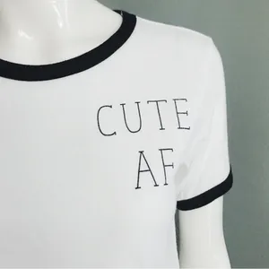 Graphic Ringer Tee in White | Size M Size M thumbnail 2