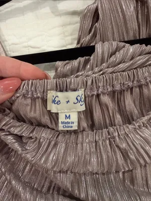 She + Sky Silver Strapless Pleated Jumpsuit thumbnail 2