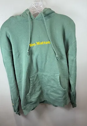 You Matter Unisex Green‎ Hoodie Size Medium thumbnail 1