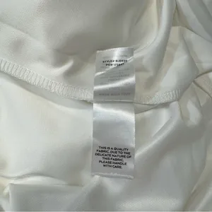 Lulus Iconic Adoration White Satin Peplum Sheer Bustier Maxi Dress Size M thumbnail 7