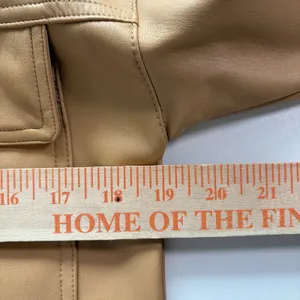 Maeve Tan Camel Tone Faux Leather‎ Oversized Jacket Size XXS thumbnail 11