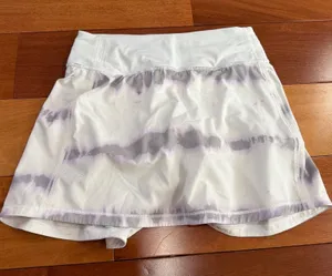 Lululemon Pace Rival Skirt Womens White Purple Tie Dye Athletic Skort Size 0 thumbnail 1
