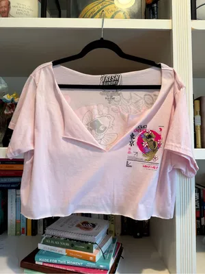 t/o White Tee with Pink Tokyo Graphic and Black Text thumbnail 9