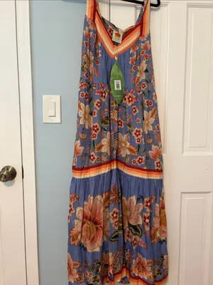 NWT Farm Rio Blue Superbloom Tapestry Maxi Dress thumbnail 5