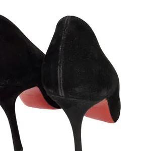 Christian‎ Louboutin Pigalle 100 Black Suede Pumps Stiletto Heels Size EU 37 thumbnail 7